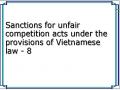 Sanctions for unfair competition acts under the provisions of Vietnamese law - 8