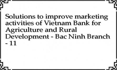 Solutions to improve marketing activities of Vietnam Bank for Agriculture and Rural Development - Bac Ninh Branch - 11