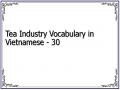 Tea Industry Vocabulary in Vietnamese - 30