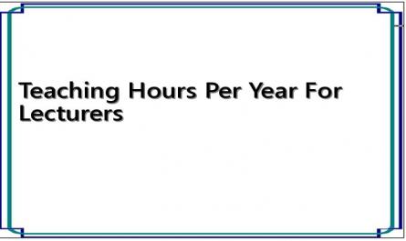 Teaching Hours Per Year For Lecturers