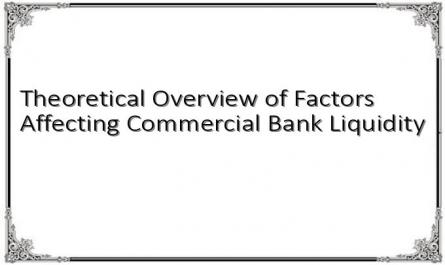 Theoretical Overview of Factors Affecting Commercial Bank Liquidity