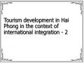 Tourism development in Hai Phong in the context of international integration - 2