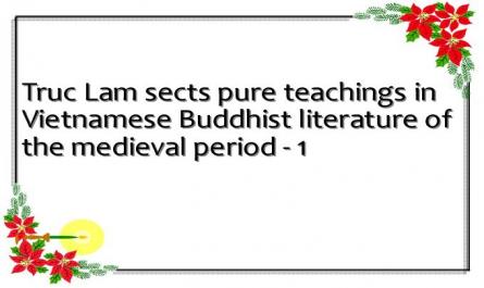 Truc Lam sects pure teachings in Vietnamese Buddhist literature of the medieval period - 1
