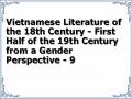 Vietnamese Literature of the 18th Century - First Half of the 19th Century from a Gender Perspective - 9