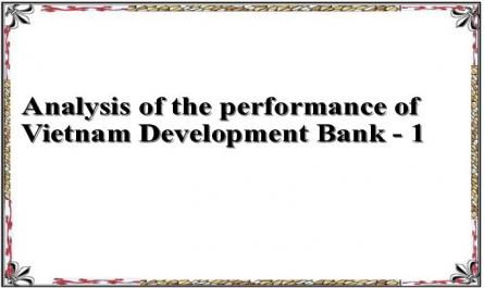 Analysis of the performance of Vietnam Development Bank - 1