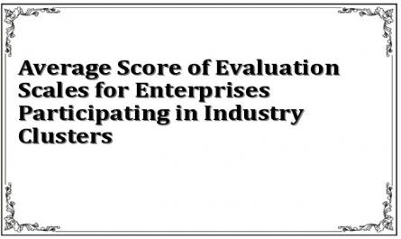 Average Score of Evaluation Scales for Enterprises Participating in Industry Clusters