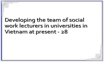 Developing the team of social work lecturers in universities in Vietnam at present - 28