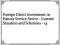 Foreign Direct Investment in Hanois Service Sector - Current Situation and Solutions - 14