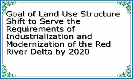 Goal of Land Use Structure Shift to Serve the Requirements of Industrialization and Modernization of the Red River Delta by 2020