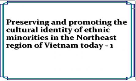 Preserving and promoting the cultural identity of ethnic minorities in the Northeast region of Vietnam today - 1