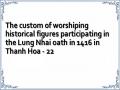 The custom of worshiping historical figures participating in the Lung Nhai oath in 1416 in Thanh Hoa - 22