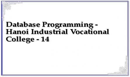Database Programming - Hanoi Industrial Vocational College - 14