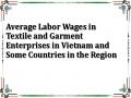 Average Labor Wages in Textile and Garment Enterprises in Vietnam and Some Countries in the Region