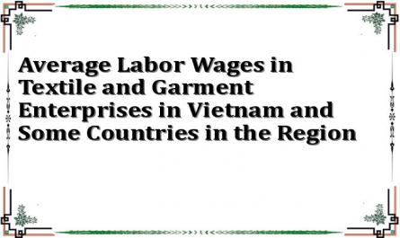 Average Labor Wages in Textile and Garment Enterprises in Vietnam and Some Countries in the Region
