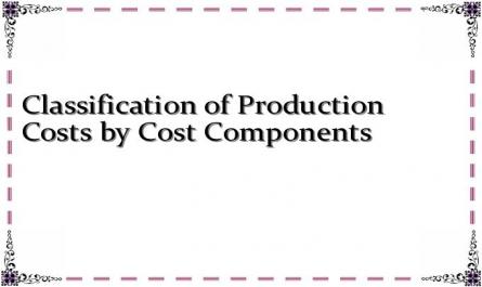 Classification of Production Costs by Cost Components