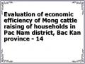 Evaluation of economic efficiency of Mong cattle raising of households in Pac Nam district, Bac Kan province - 14