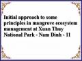 Initial approach to some principles in mangrove ecosystem management at Xuan Thuy National Park - Nam Dinh - 11
