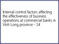 Internal control factors affecting the effectiveness of business operations at commercial banks in Vinh Long province - 14