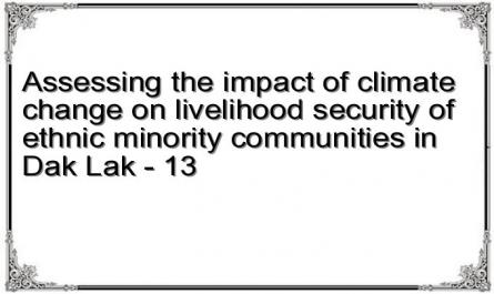 Assessing the impact of climate change on livelihood security of ethnic minority communities in Dak Lak - 13