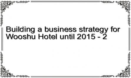 Building a business strategy for Wooshu Hotel until 2015 - 2