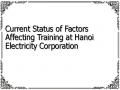 Current Status of Factors Affecting Training at Hanoi Electricity Corporation