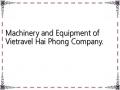Machinery and Equipment of Vietravel Hai Phong Company.
