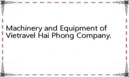 Machinery and Equipment of Vietravel Hai Phong Company.