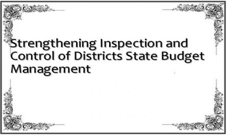 Strengthening Inspection and Control of District's State Budget Management