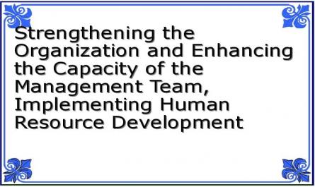 Strengthening the Organization and Enhancing the Capacity of the Management Team, Implementing Human Resource Development