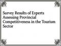 Survey Results of Experts Assessing Provincial Competitiveness in the Tourism Sector