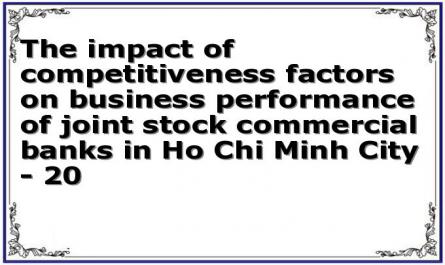 The impact of competitiveness factors on business performance of joint stock commercial banks in Ho Chi Minh City - 20