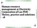 Human resource management at Electricity Corporation of Lao PDR - Theory, practice and solutions - 18