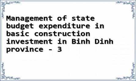 Management of state budget expenditure in basic construction investment in Binh Dinh province - 3