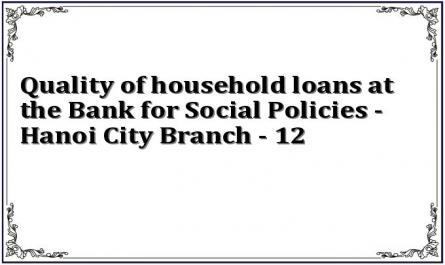 Quality of household loans at the Bank for Social Policies - Hanoi City Branch - 12