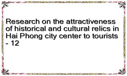 Research on the attractiveness of historical and cultural relics in Hai Phong city center to tourists - 12