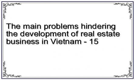 The main problems hindering the development of real estate business in Vietnam - 15