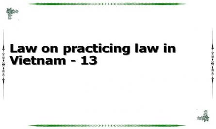 Law on practicing law in Vietnam - 13