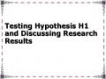 Testing Hypothesis H1 and Discussing Research Results