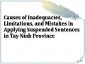 Causes of Inadequacies, Limitations, and Mistakes in Applying Suspended Sentences in Tay Ninh Province