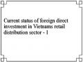 Current status of foreign direct investment in Vietnams retail distribution sector - 1