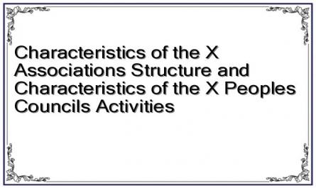 Characteristics of the X Associations Structure and Characteristics of the X Peoples Councils Activities
