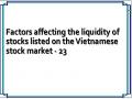 Factors affecting the liquidity of stocks listed on the Vietnamese stock market - 23