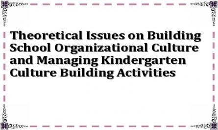 Theoretical Issues on Building School Organizational Culture and Managing Kindergarten Culture Building Activities