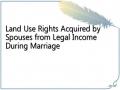 Land Use Rights Acquired by Spouses from Legal Income During Marriage