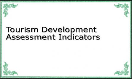 Tourism Development Assessment Indicators