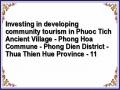 Investing in developing community tourism in Phuoc Tich Ancient Village - Phong Hoa Commune - Phong Dien District - Thua Thien Hue Province - 11