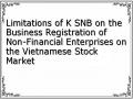 Limitations of K SNB on the Business Registration of Non-Financial Enterprises on the Vietnamese Stock Market