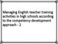 Managing English teacher training activities in high schools according to the competency development approach - 2
