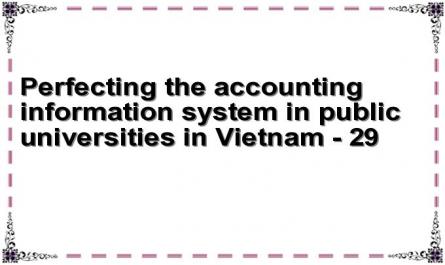 Perfecting the accounting information system in public universities in Vietnam - 29