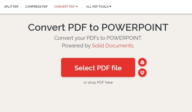 Truy cập ilovepdf.com bằng trình duyệt và chọn PDF to Powerpoint. Trên trang tiếp 1